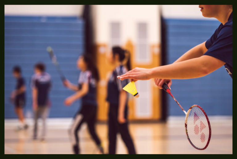 Play badminton indoor